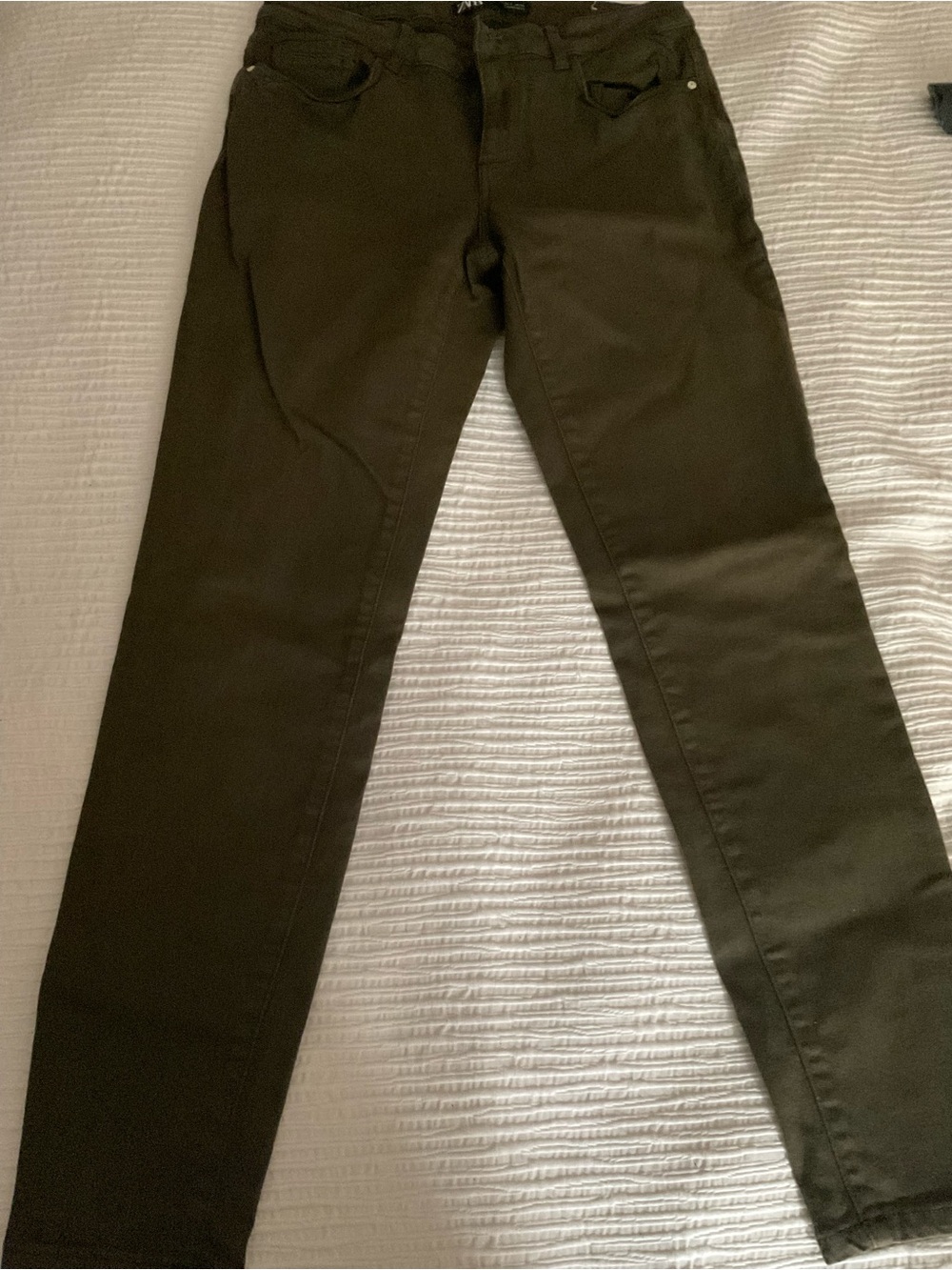 Zara Olive Green Slim Chinos